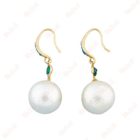 cotton pearl ear hook earrings